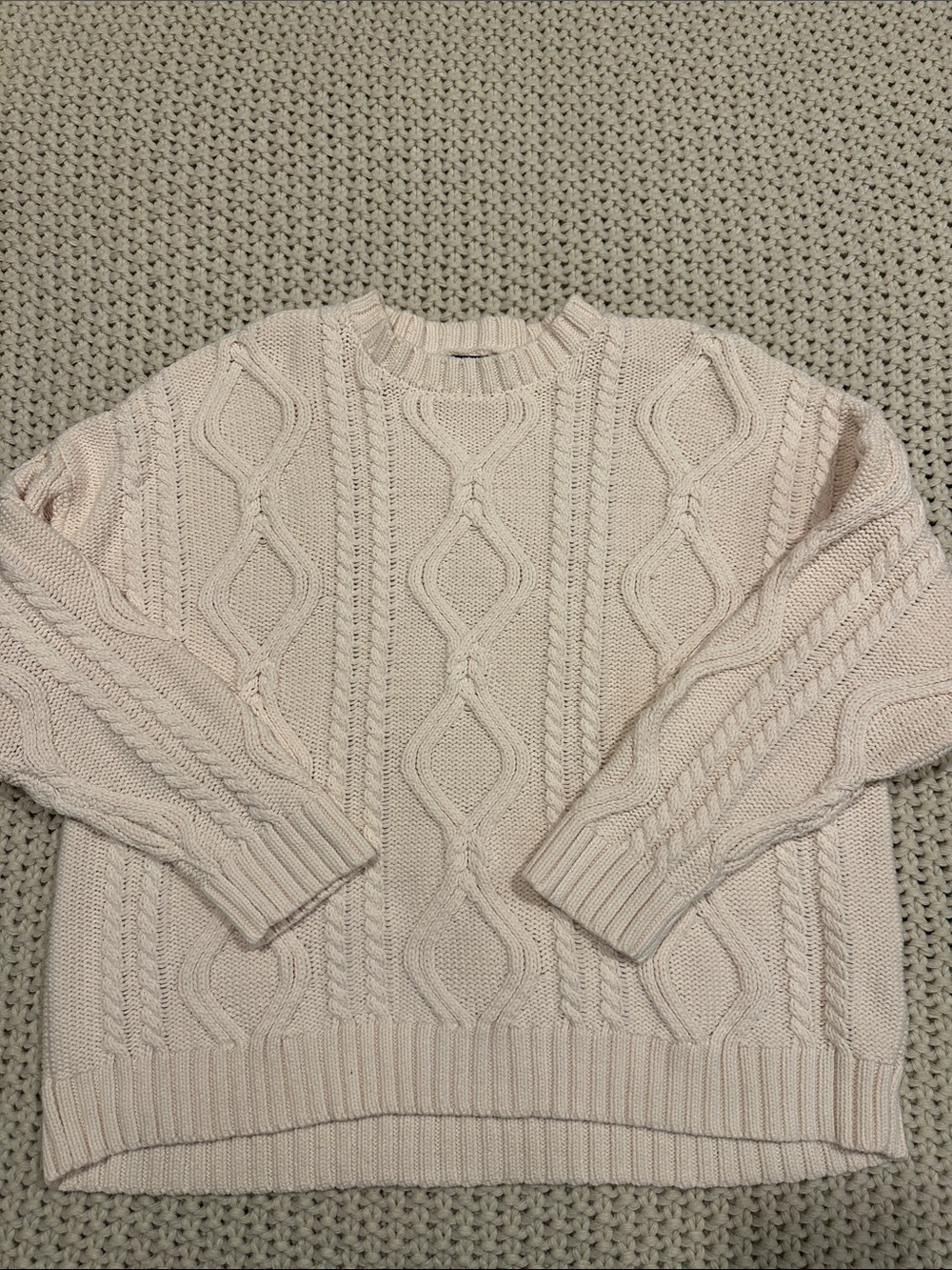 Women’s Cable Knit Crewneck Sweater - Cream